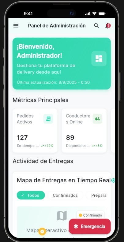 Panel administrativo delivery