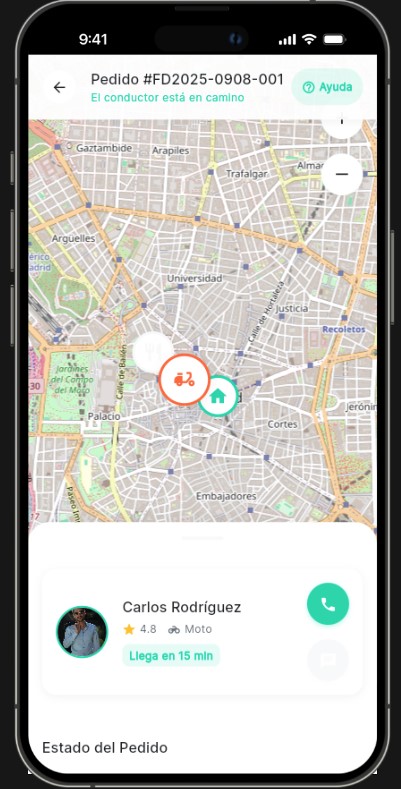 Tracking en tiempo real delivery