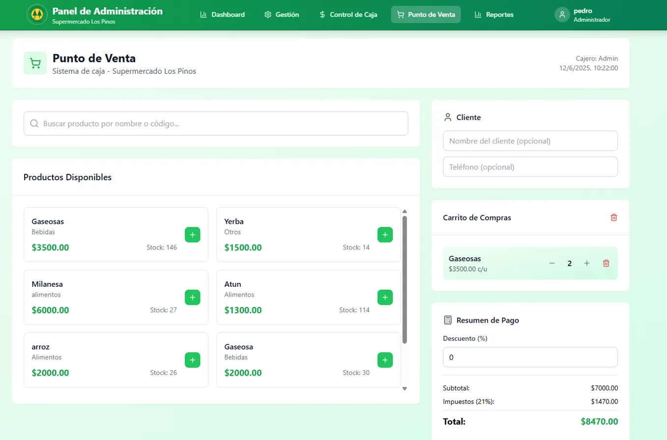 Punto de Venta - Sistema de caja con búsqueda de productos y carrito de compras
